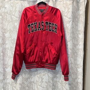 Texas Tech Red Satin Bomber Jacket